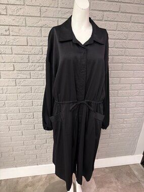 Nina Parker Women’s Black Long Sleeve Blouson Shirt Dress Size 2X
